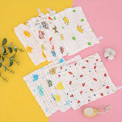 6pcs Baby Handkerchief Square Towel Bath Towels Face Washcloth Muslin Fabric