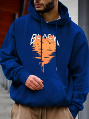 Heart Shape Print Hoodie Men's Graphic Pullover Hoodie