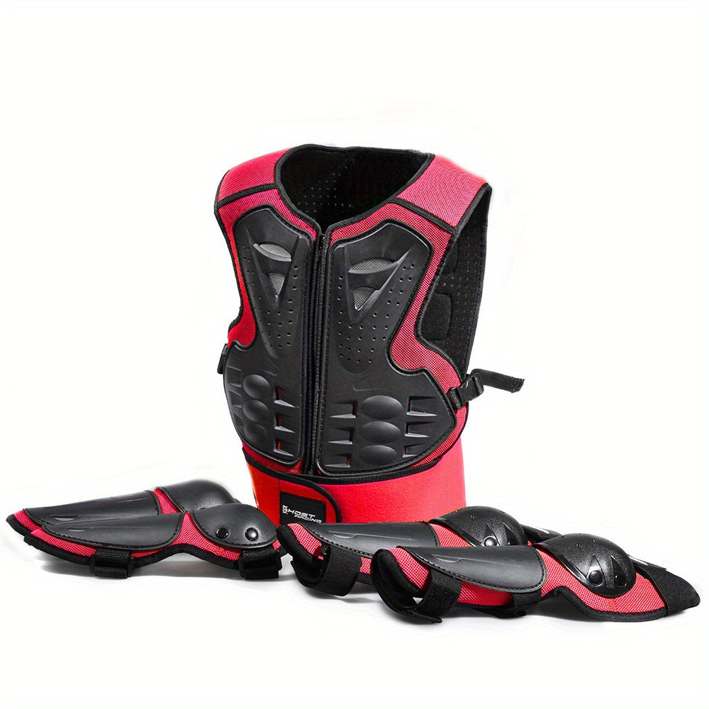 Kids Motorcycle Armor Set Elbow Knee Chest Belly Guards