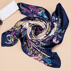 Vintage Style Satin Bandana Scarf Neck Wrap Headband For Women