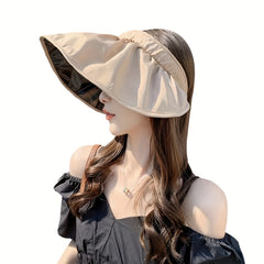 Wide Brim Shell Visor Hat Sun Hat UV Protection Travel Beach Hat