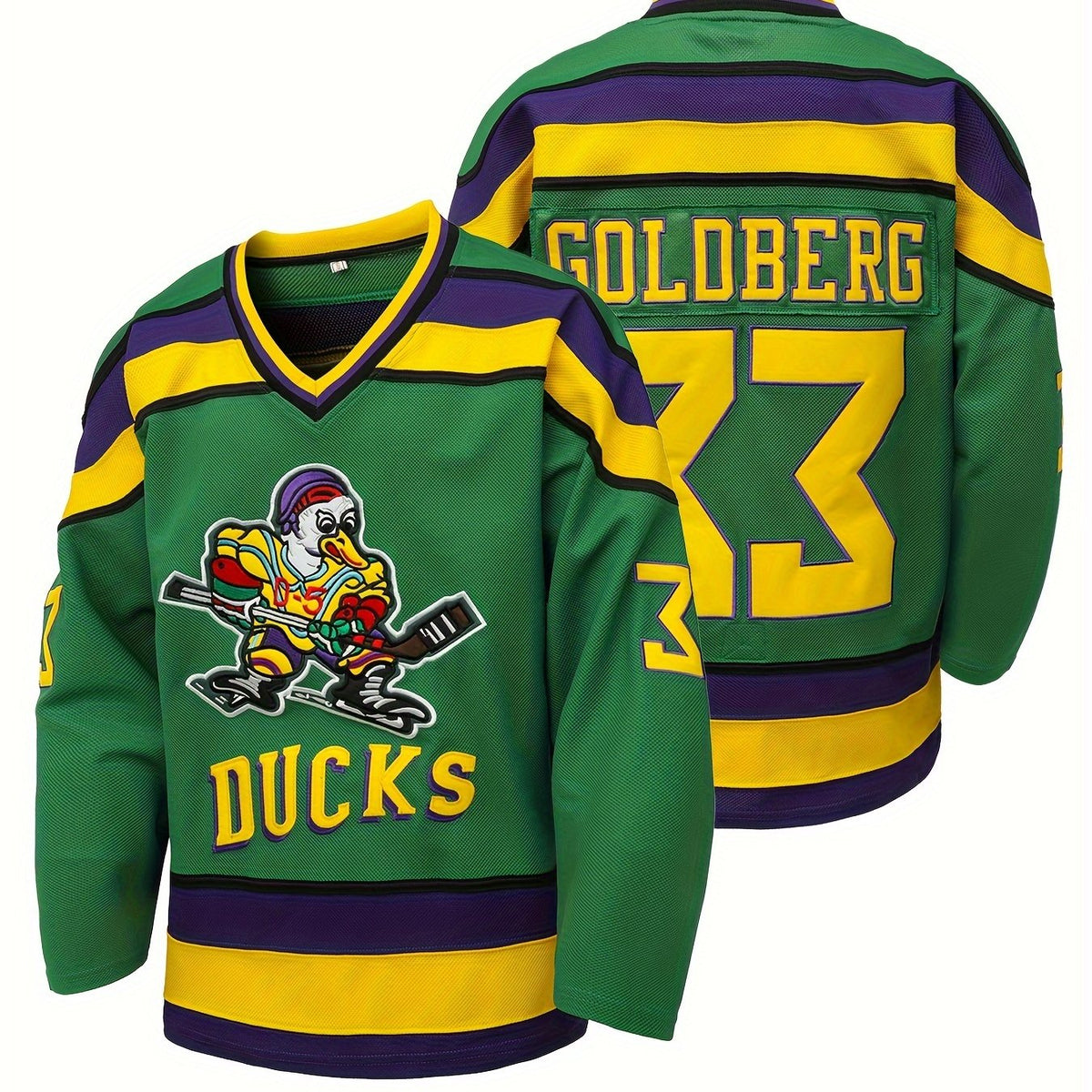 Men's Green Vintage Ice Hockey Jersey Sweatshirt