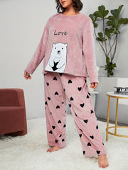  Polar Bear Flannel Pajamas Set