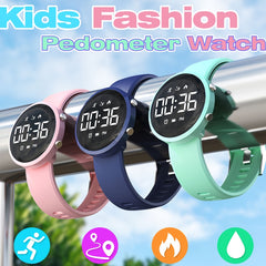 Kids LED Tracking Watch IP67 1000 Pedometer Step Counter Timer & Stopwatch