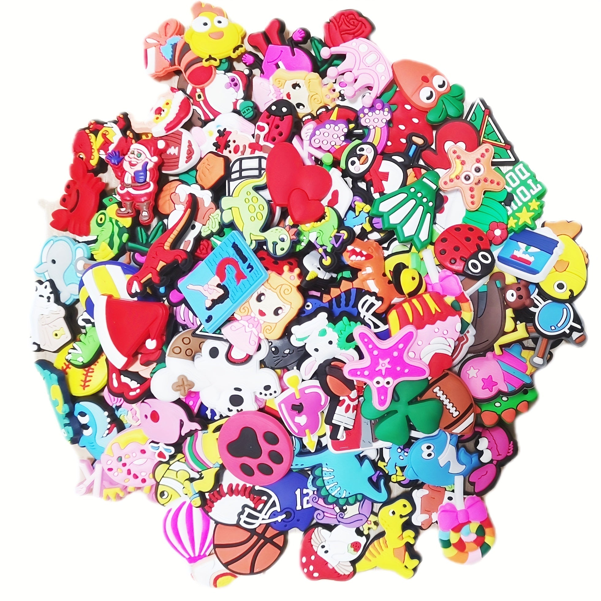 70Pcs Random PVC Shoe Charms for Wristband Bracelet Decorations