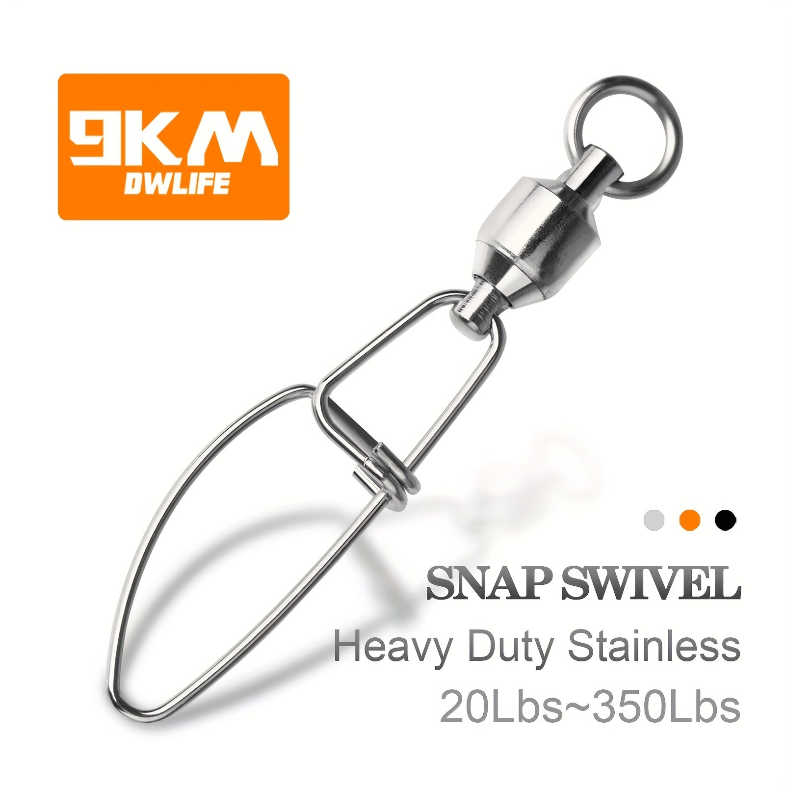 9KM Heavy Duty Fishing Swivels Stainless Steel Ball Bearing Swivels