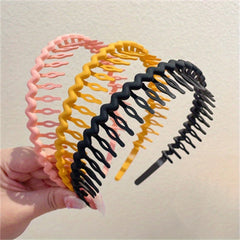 Women Solid Wave Headbands Non slip Hairbands Girls Hair Combs Wash Face