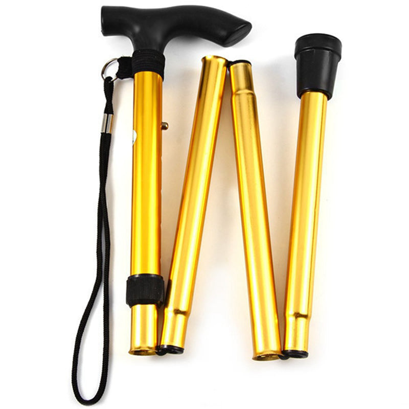 Lightweight Foldable Walking Stick w/ Rubber Tip - Hiking Pole
