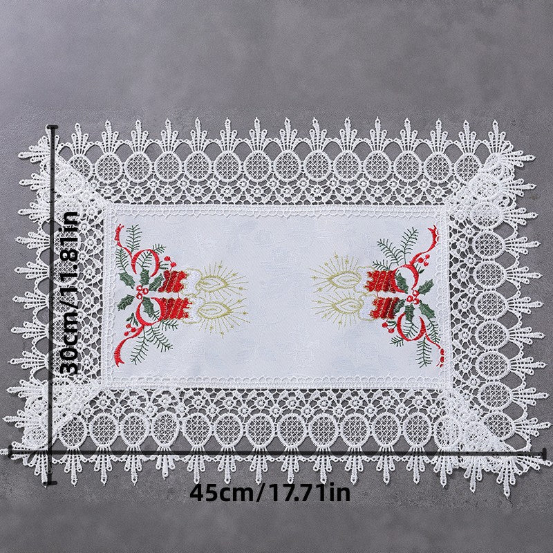 Polyester Christmas Table Runner Red Bell Printed Holiday Decoration