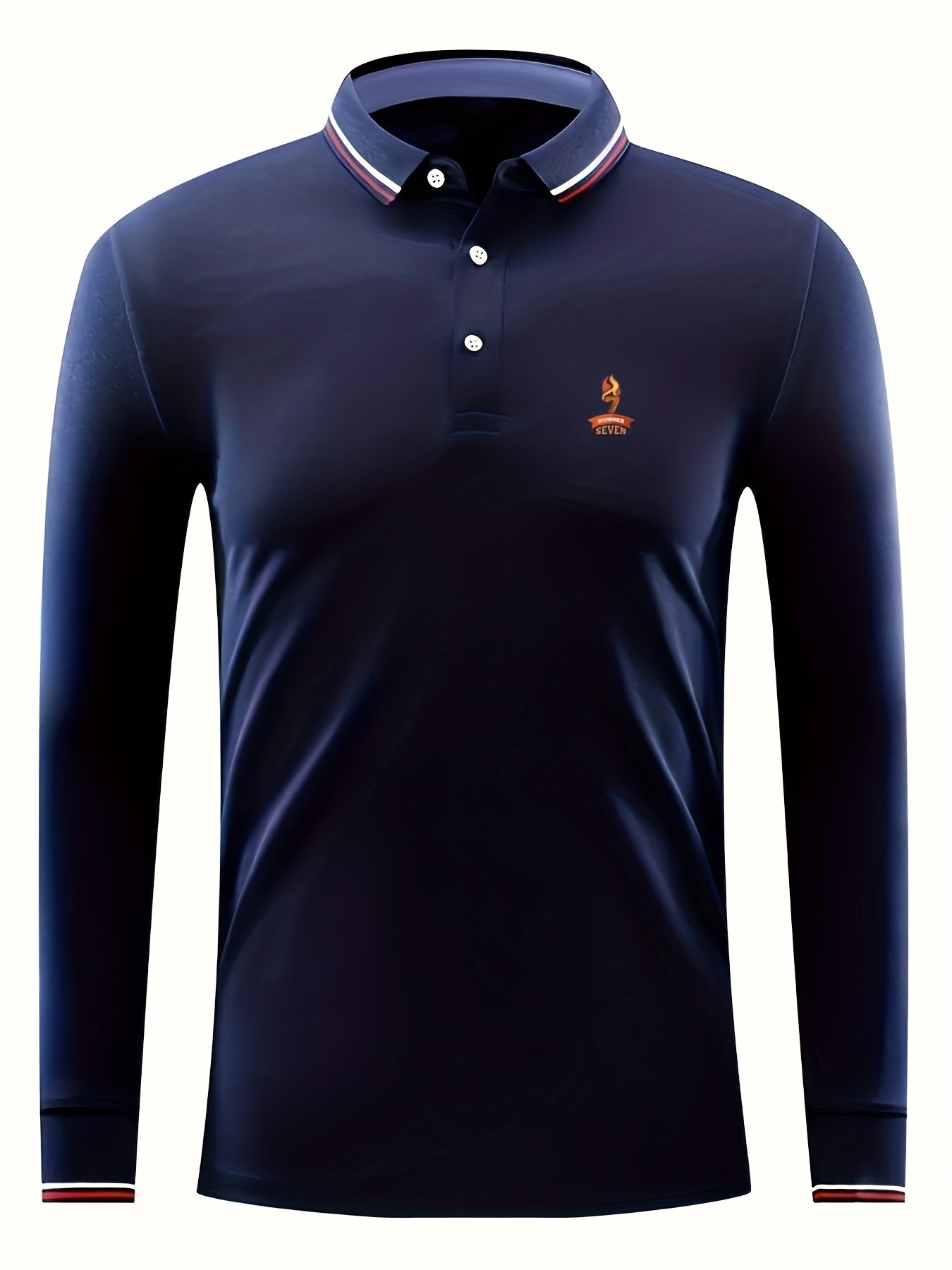 Men's Seven Print Polo Shirt Casual Long Sleeve Shirt
