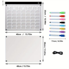 LED Acrylic Calendar Set for Fridge & Office Planning