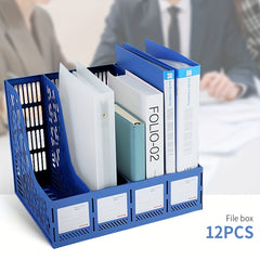 12pcs File Storage Rack Desktop File Holder For Home And Office