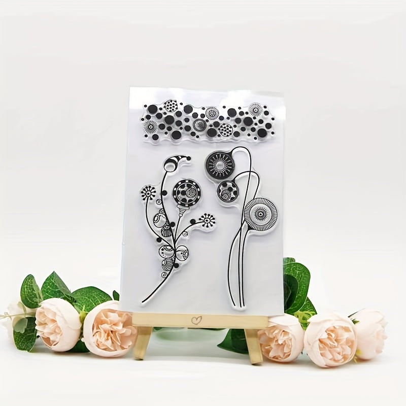 1pc Flower Stamp Painting Tools Silicone Transparent Stamp