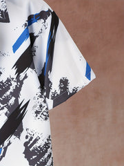 Boys Graffiti Print Button Down Short Sleeve Shorts