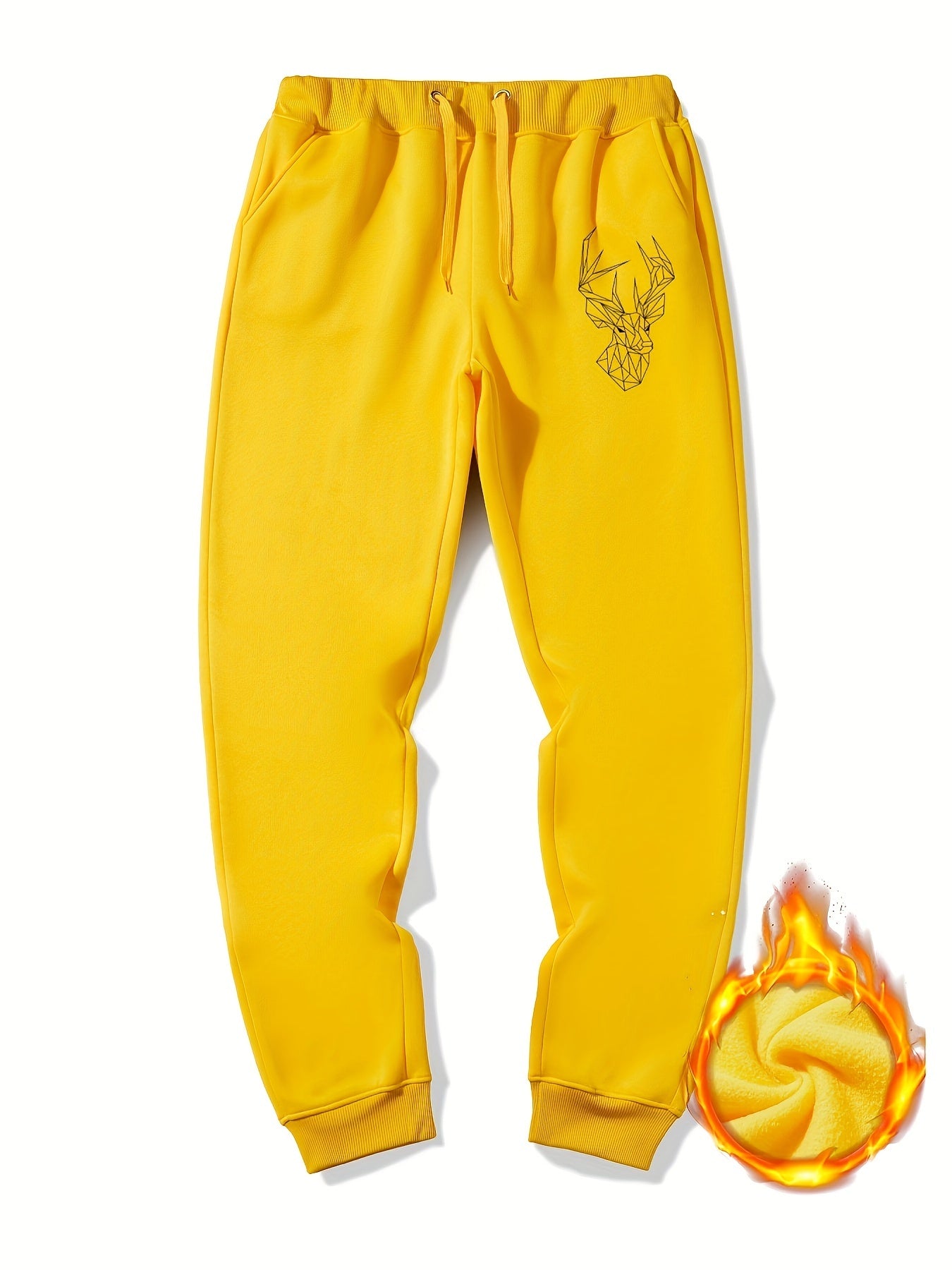 Geometric Deer Print Joggers Men's Sweatpants