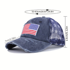 Embroidered American Flag Baseball Cap for Men