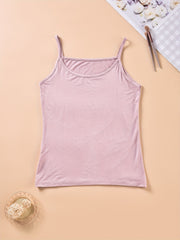 Solid Cami Top Crew Neck Sleeveless Lingerie