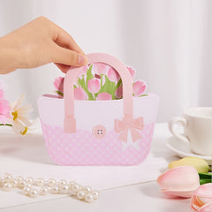 3D Pop Up Tulip Flower Basket Greeting Card with Envelope