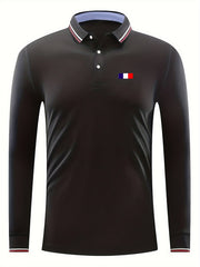 Men's Casual Long Sleeve Shirt Custom Fit for Golf and Tennis