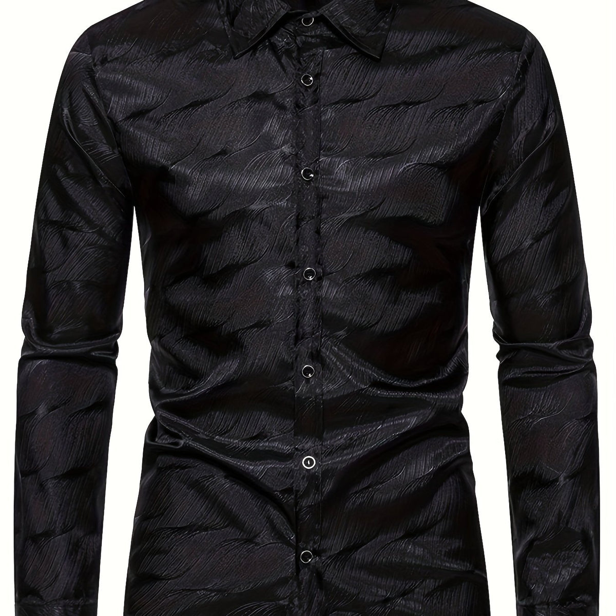 Men's Casual Dress Shirt Turn Down Collar Long Sleeve Regular Fit