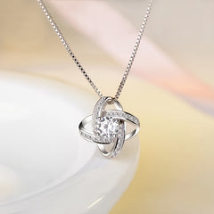 Bonus Daughter CZ Knot Necklace Message Card Birthday
