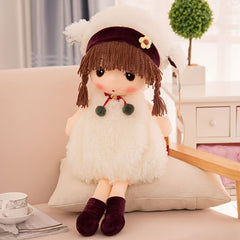 15in Plush Doll with Hat Soft Stuffed Toy for Girls - Home Decor Mix