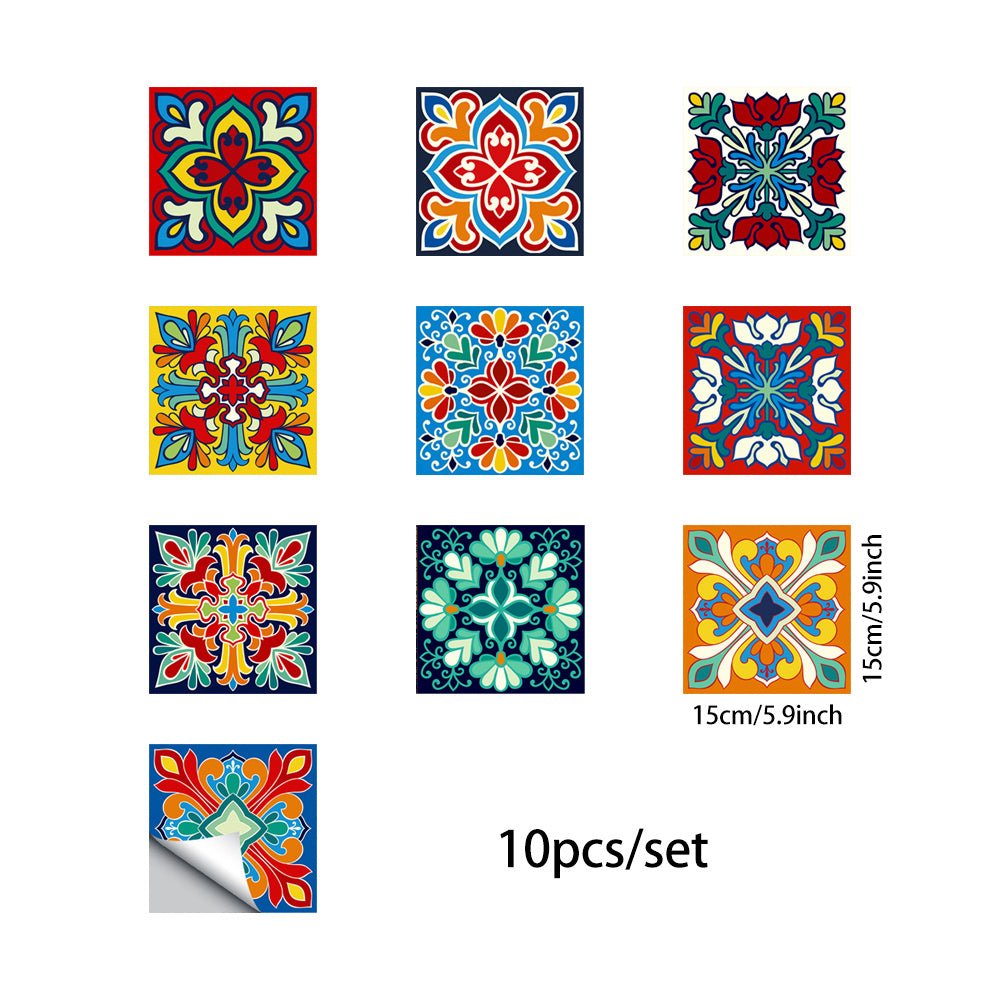 10pcs Removable Tile Sticker Waterproof Self adhesive Tile Sticker