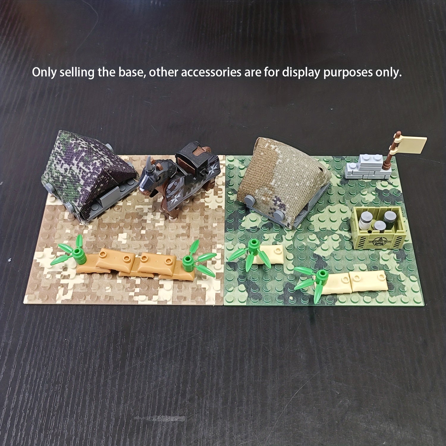 Military Camouflage Base Plate Building Block Toy for Kids