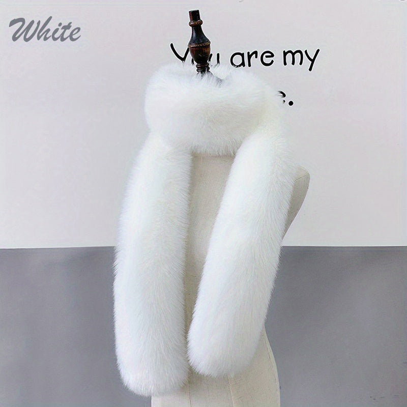 Warm Plush Faux Fur Scarf Winter Soft Windproof Scarf