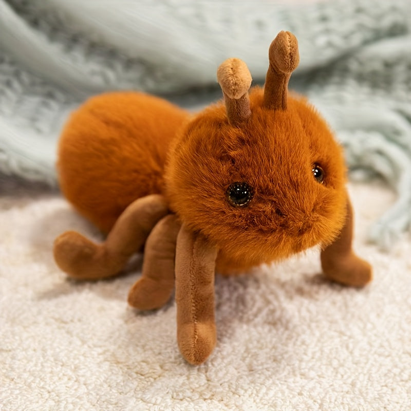 Ant Crawling Animal Plush Toy Durable Soft Realistic Cartoon Grey Brown