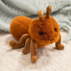 Ant Crawling Animal Plush Toy Durable Soft Realistic Cartoon Grey Brown