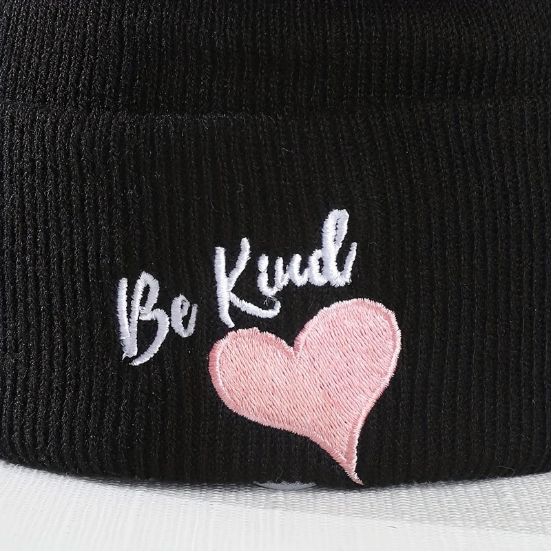 Love Embroidery Beanie Hat Thin Street Hip Hop Knitted Hat