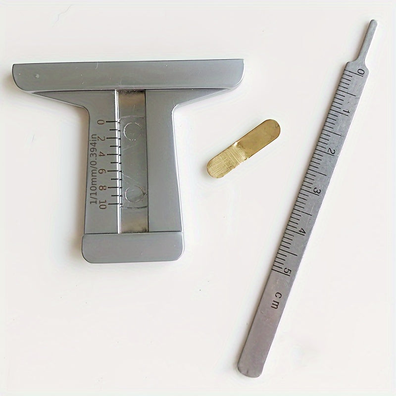Tire Depth Gauge 0-50mm Stainless Steel Ruler with Safety Tread Pattern