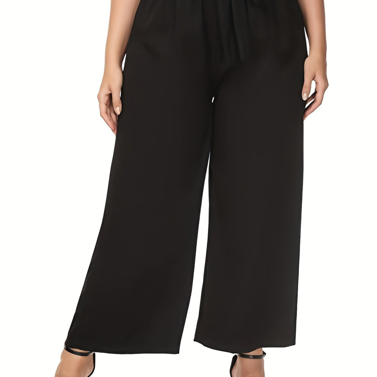  Women's Wide Leg High Waist Paperbag Pants