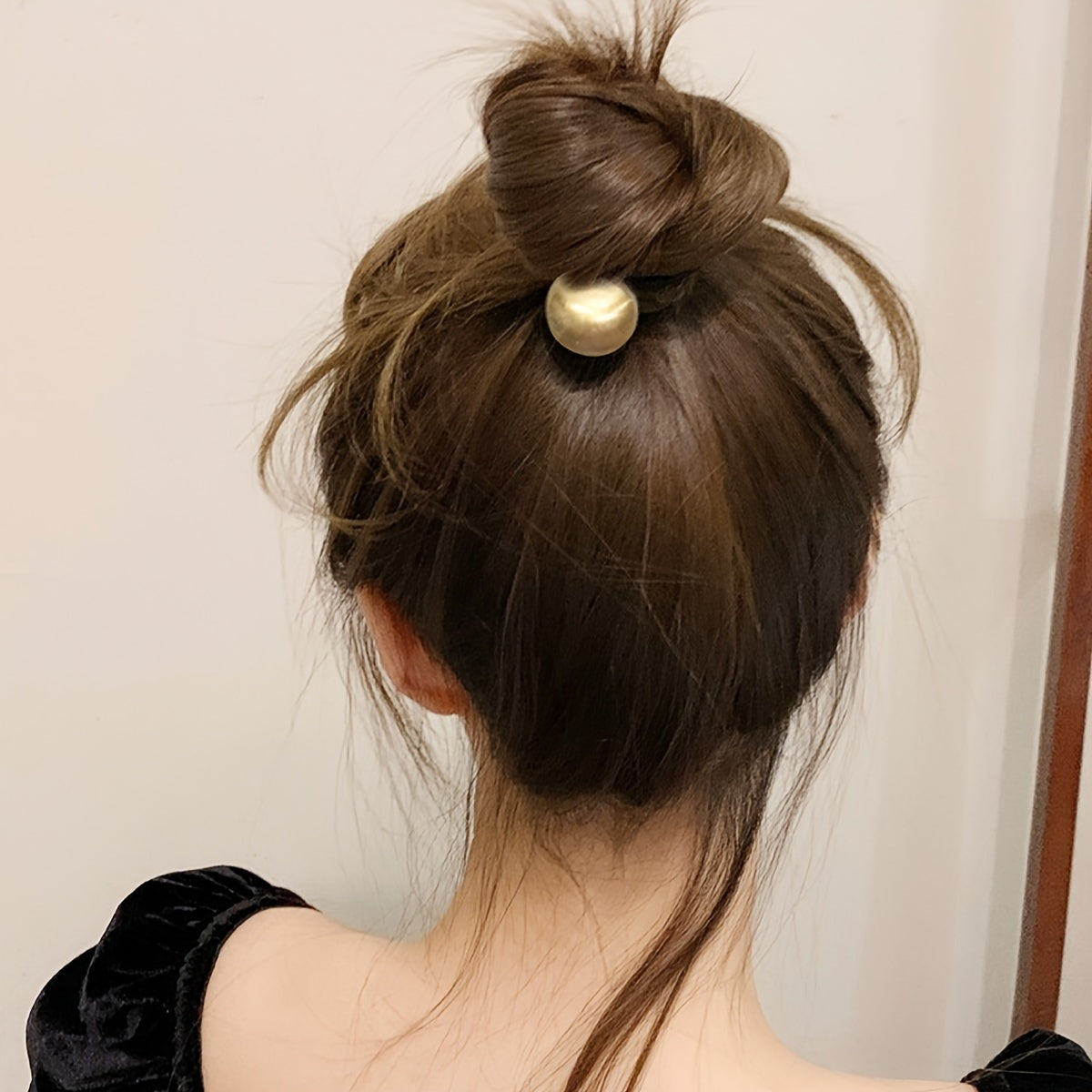 Minimalist Ball Decor Hair Tie Elastic Ponytail Holder Hair Styling Accessory