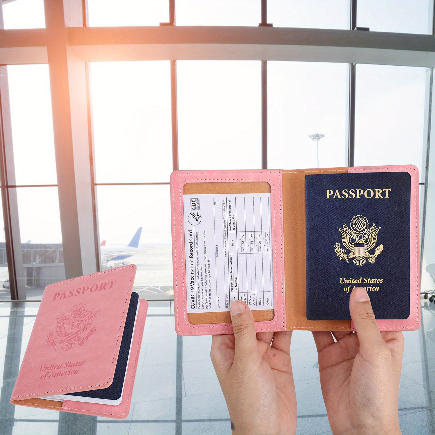 Travel Passport Bag Vaccine Card Holder Multifunctional