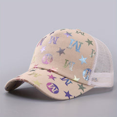 Hot Stamping M Trucker Hat Mesh Baseball Cap Sunshade Dad Hats