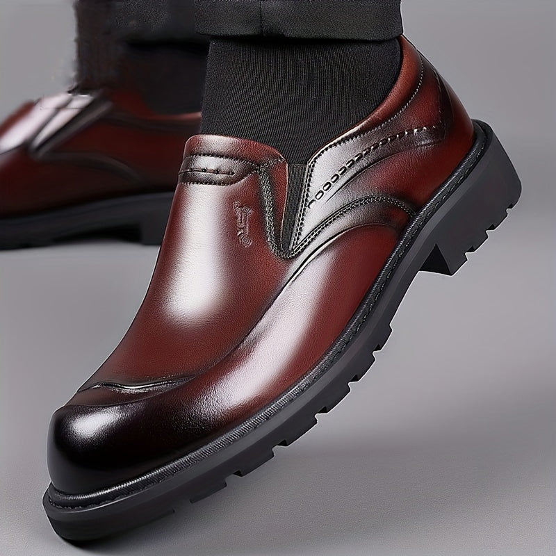 Men's Leather Loafer Shoes Comfy Non-slip Slip-On Shoes