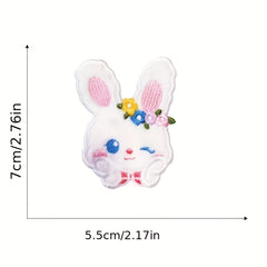 Plush Rabbit Embroidery Stickers for Phone Case Decor