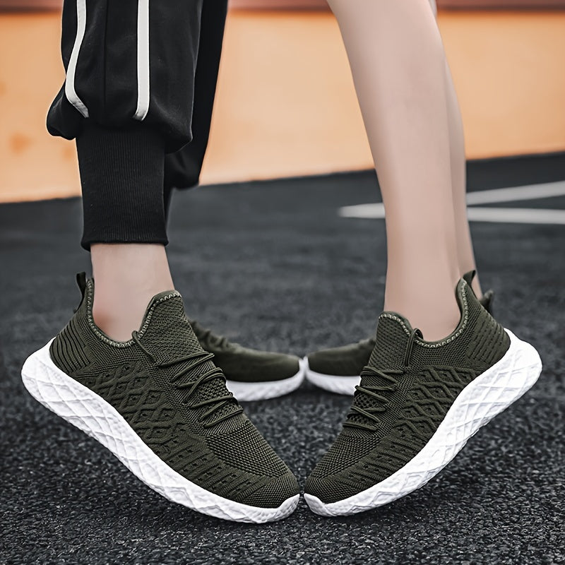 Soft Thick Sole Shock Absorption Running Shoes Mesh Breathable Lightweight