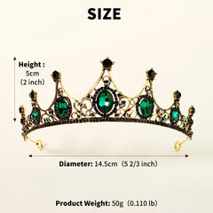 Green Rhinestone Tiara Crystal Princess Crown