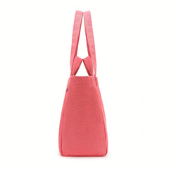 Letter Pattern Tote Bag Solid Shoulder Bag