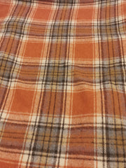  Plaid Print Long Sleeve Button Up Collar Tunic Shirt
