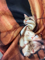 Kitties In Tree Hollow Hooded Sweatshirt Girls Top