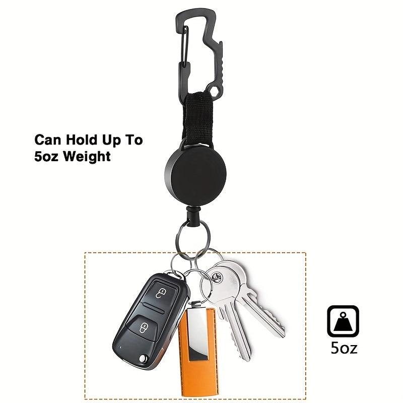 Retractable Keychain High Elastic Wire Rope Quick Hanging Buckle Anti Loss