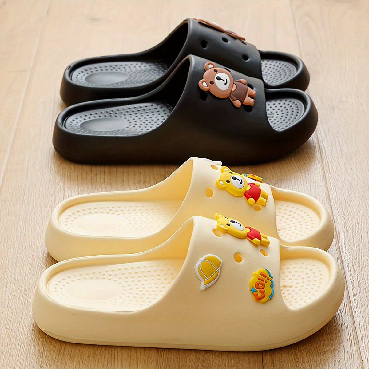 Baby Girls Cartoon Open Toe Slippers Non Slip Lightweight Slippers