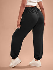 Women's Solid Tie Front Joggers