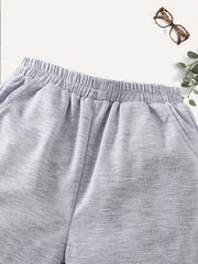 Girls' Casual Heart Graphic Shorts with Pockets