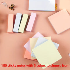 100pcs Colorful Horizontal Line Sticky Note 4 Colors Student Memo Pad