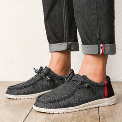 Men's Breathable Canvas Loafer Shoes Non Slip Working Driving Shoes